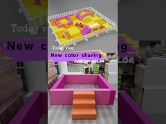 Juego suave de color naranja con la bola y el tobogán Rosado Juego suave de color rojo en el interior