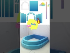 Cyan Blue Ball Pit Niños Soft Play Equipos de Juego Fiesta de juegos Coloridas Nubes Arco