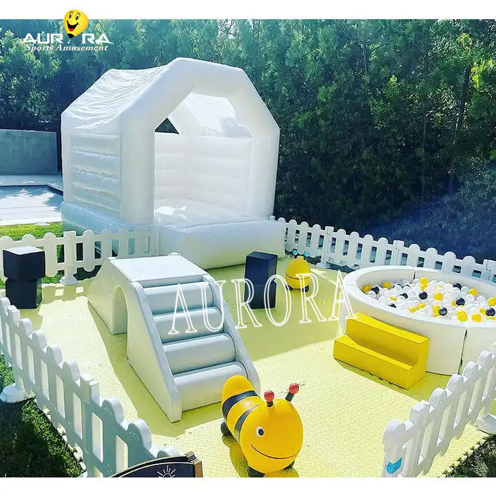 Jardín de juegos de interior equipo de juego suave inflable fiesta bola blanca pozo para niños
