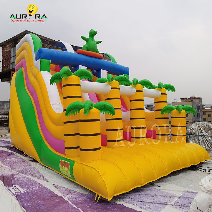 Amarillo para todas las edades tobogán inflable comercial personalizado para eventos escolares divertido y seguro
