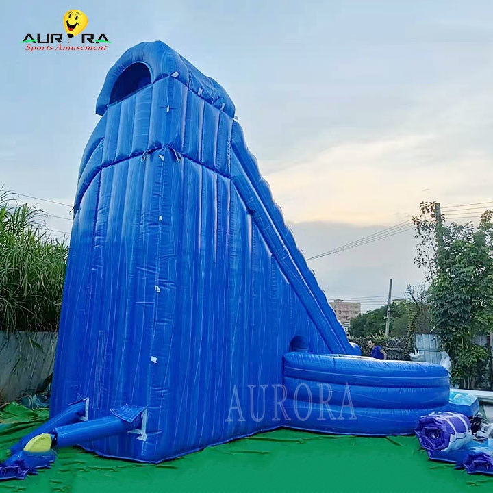 Parque de juegos de interior tobogán de agua inflable azul para todas las edades tamaño personalizado