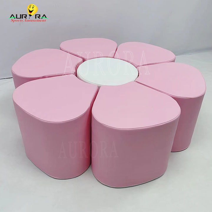 Conjunto de juegos suave Parque de juegos Pastel Escalar y jugar Bloques suaves Rosa Blanca Mini Flor