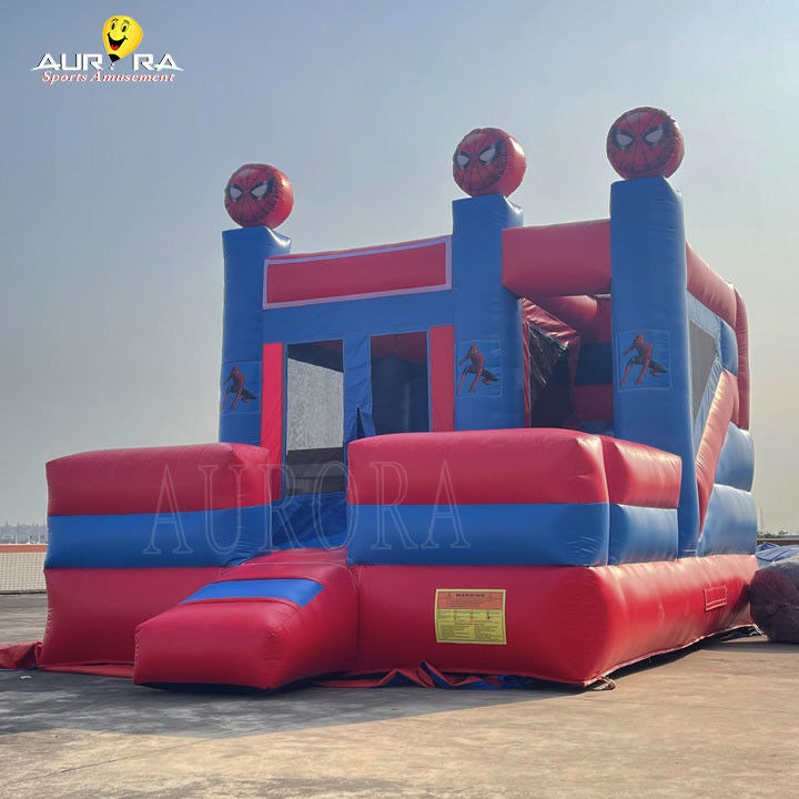 El tema del Hombre Araña Colorido Inflable Castillo Rebobina Combo Bouncer Personalizado