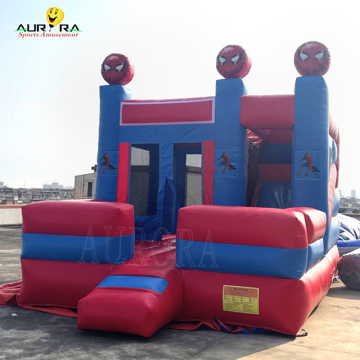 El tema del Hombre Araña Colorido Inflable Castillo Rebobina Combo Bouncer Personalizado