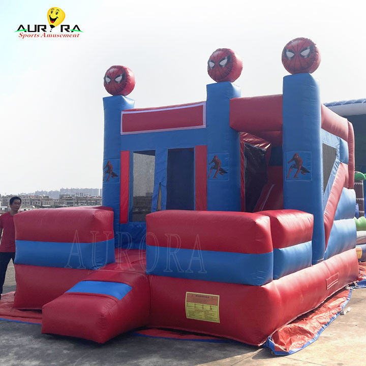 El tema del Hombre Araña Colorido Inflable Castillo Rebobina Combo Bouncer Personalizado