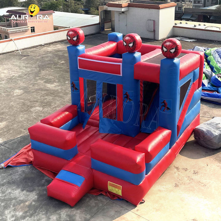 El tema del Hombre Araña Colorido Inflable Castillo Rebobina Combo Bouncer Personalizado