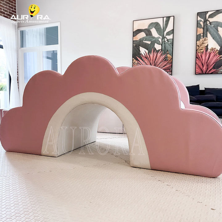 Pastel Rosa Blanco Equipo de juegos blandos para niños No tóxico Alpinistas de juegos blandos para interiores