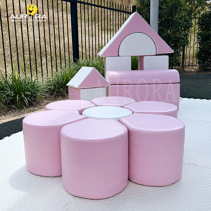 Pastel Rosa Blanco Equipo de juegos blandos para niños No tóxico Alpinistas de juegos blandos para interiores