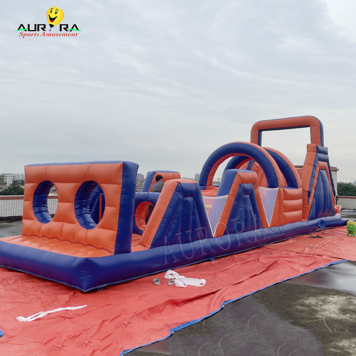 Pvc para exteriores inflables curso de obstáculos casa de rebote no tóxico color rojo azul