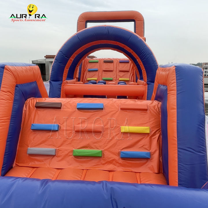 Pvc para exteriores inflables curso de obstáculos casa de rebote no tóxico color rojo azul