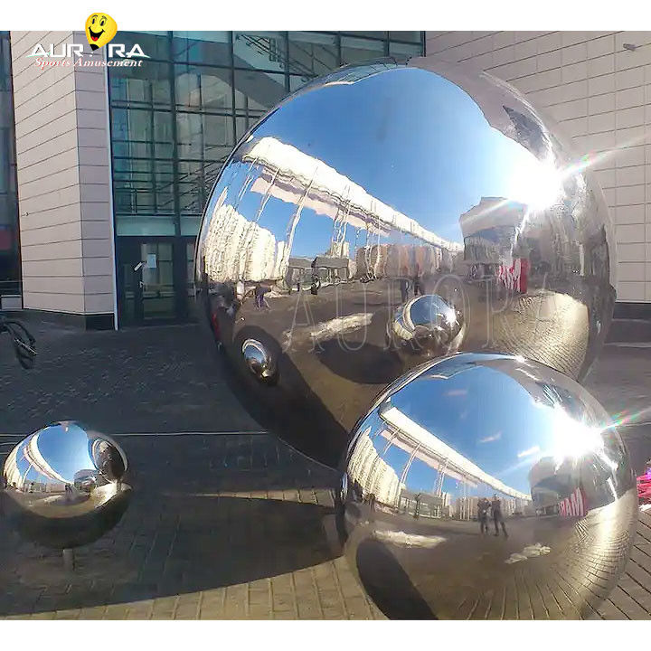 Esfera gigante sellada bola de plata esferas de espejo inflables para decoración