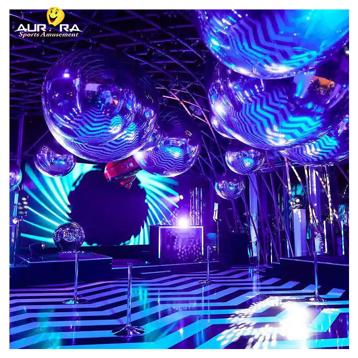 Bola de espejo inflable de plata gigante PVC para la decoración de la fiesta de bodas de Navidad