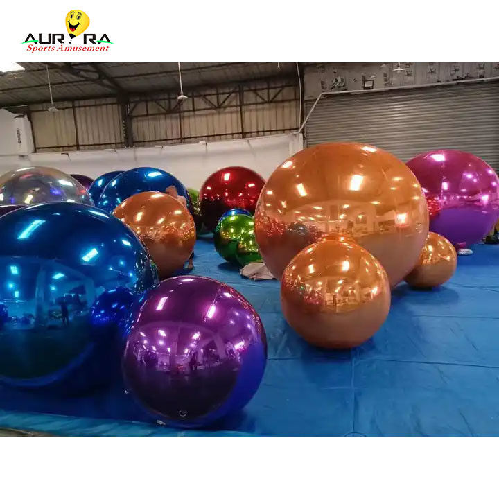 Bola de espejo gigante inflable PVC para fiesta de decoración Rojo Azul Amarillo