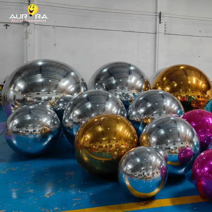 Decoración de eventos Esfera espejo inflable globo Esferas boda discoteca láser