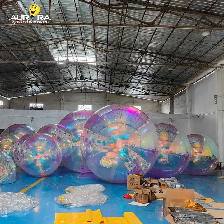 Decoración de eventos Esfera espejo inflable globo Esferas boda discoteca láser