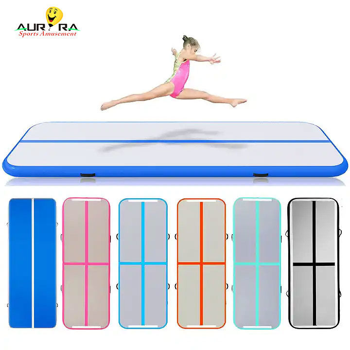 Gimnasio Gimnasia Gimnasia Air Track Mat 3m Fuera de la Puerta Inflatable Salto Mat Azul