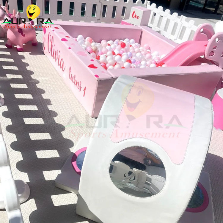 Jardín de juegos interior Niños juego suave conjunto de niños bola Pit Casa de rebote con tobogán