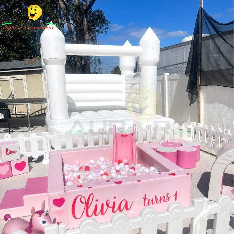 Jardín de juegos interior Niños juego suave conjunto de niños bola Pit Casa de rebote con tobogán