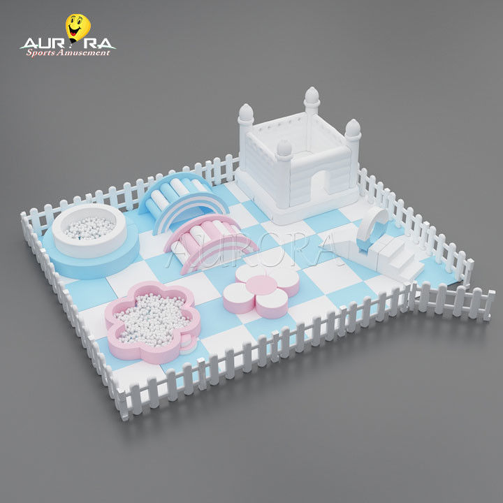 Equipo de juegos para juegos blandos juegos al aire libre rosa azul blanco interior