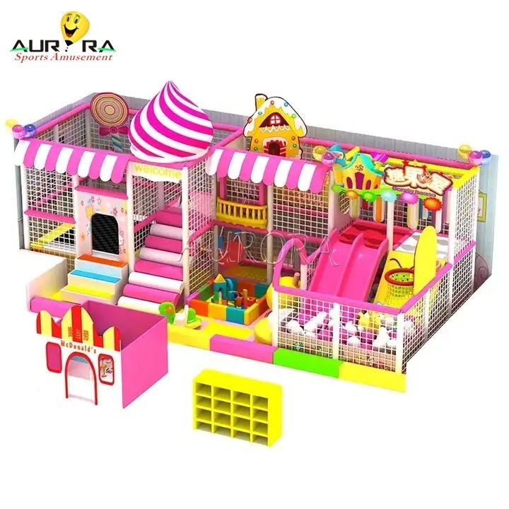Las ventas más recientes de plástico personalizado colorido niños patio de recreo interior juego suave