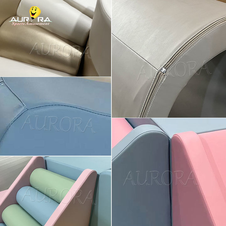 Equipo de juegos suaves inflables impermeables Área de juego interior Centro de cuidado infantil Niños Negro Blanco