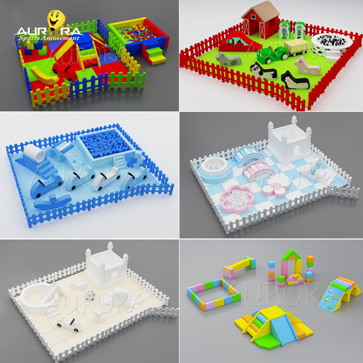 Equipo de juegos suaves inflables impermeables Área de juego interior Centro de cuidado infantil Niños Negro Blanco