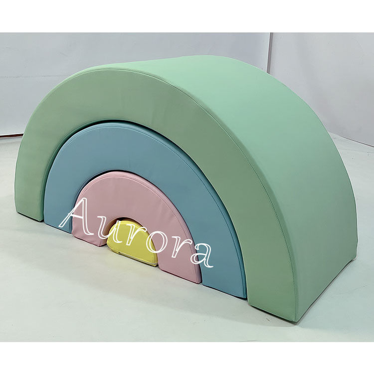 Túnel de juegos blandos para niños Bloques de juegos blandos Equipo de juegos blandos Amarillo Verde