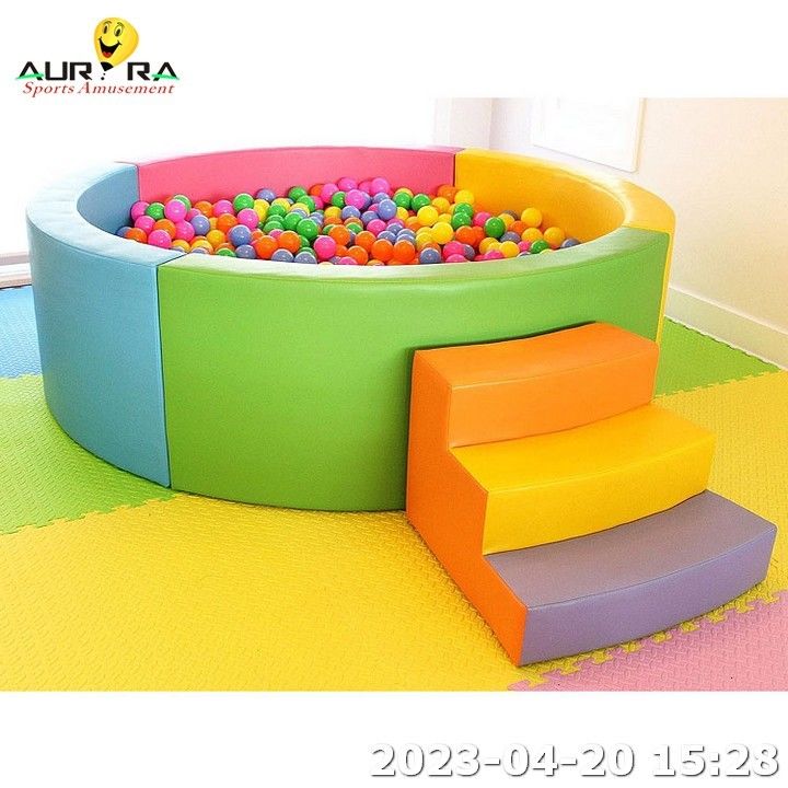 Orange Round Ball Pit Pool Playground Juego de Piscinas Parque infantil Deslizamiento Juego suave en el interior