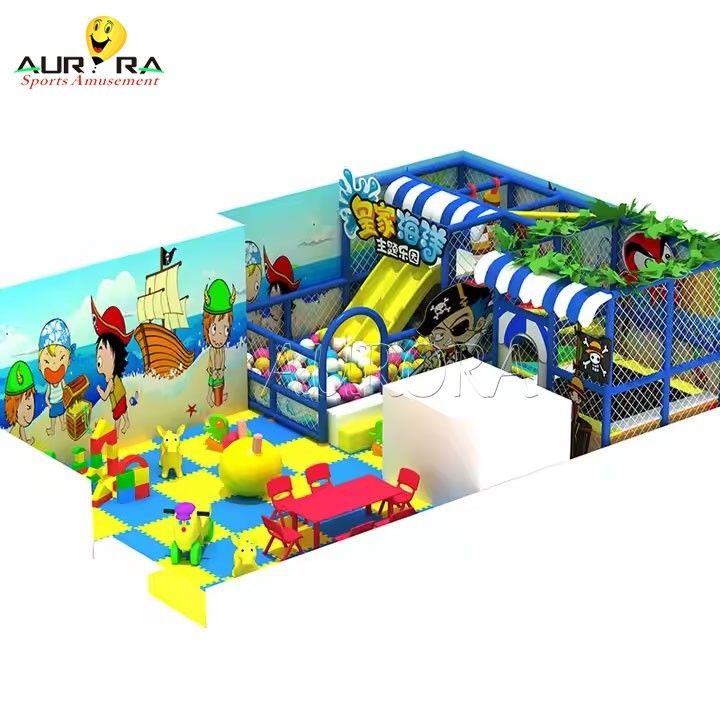Parque temático interior Parque de diversiones para niños azul Equipo con 1 y Materia de acero