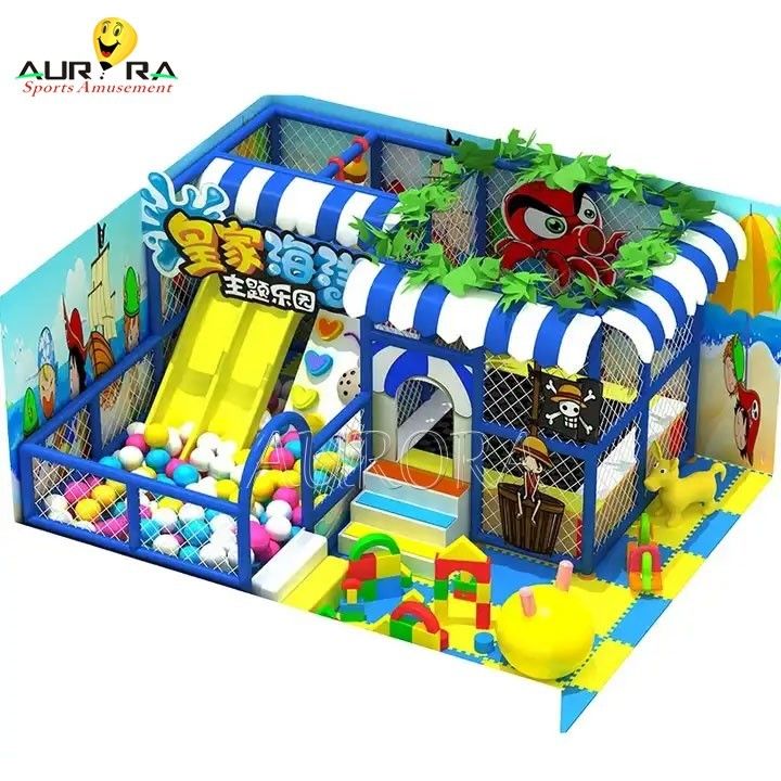 Parque temático interior Parque de diversiones para niños azul Equipo con 1 y Materia de acero
