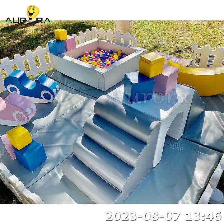 Jugar suave cerca bebé juego suave juego juego de pelota pozo con tobogán arena de juegos de bolas del océano