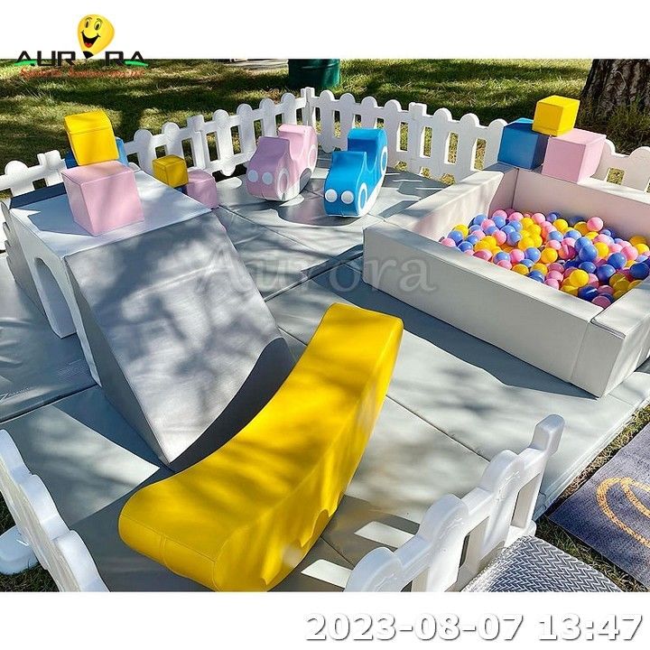 Jugar suave cerca bebé juego suave juego juego de pelota pozo con tobogán arena de juegos de bolas del océano
