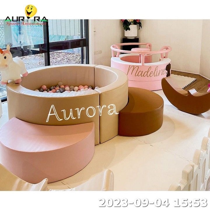 Negocio de juegos suaves para la venta Equipo de juegos suaves juego suave conjunto blanco y rosa