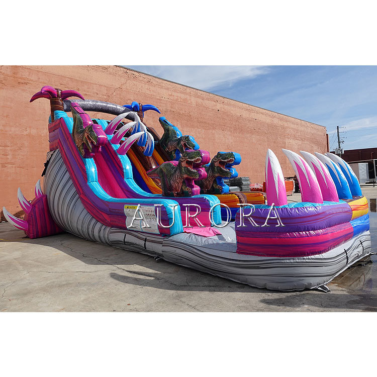Slides de agua inflables para la piscina de calidad comercial de color morado azul gigante