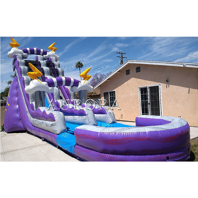 Bouncy gigante tobogán de agua inflable para adultos agua húmeda piscina seca tobogán de agua 18 pies