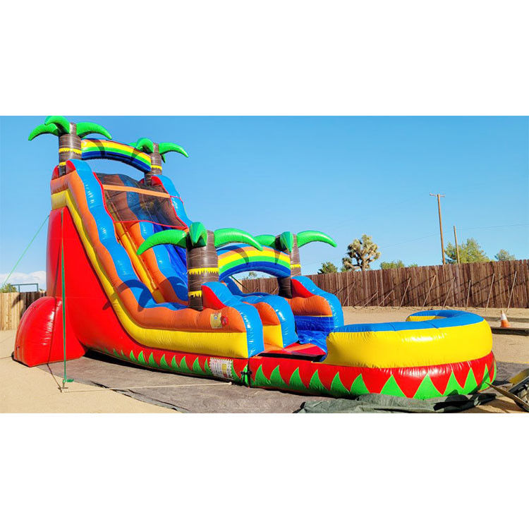 Deslizamiento de agua inflable de grado con castillo de rebote Para niños y adultos con piscina