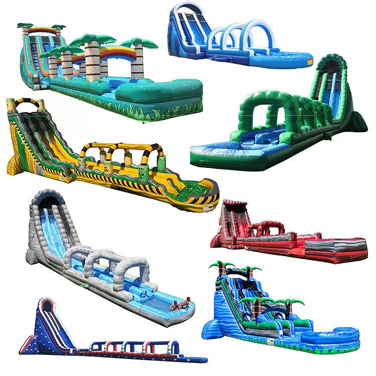 Deslizador de agua inflable comercial Red PVC deslizador de agua con soplador de aire para niños adultos