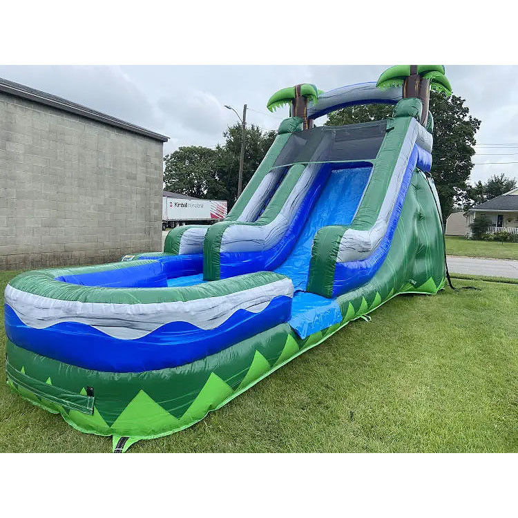 Deslizador de agua inflable comercial Red PVC deslizador de agua con soplador de aire para niños adultos