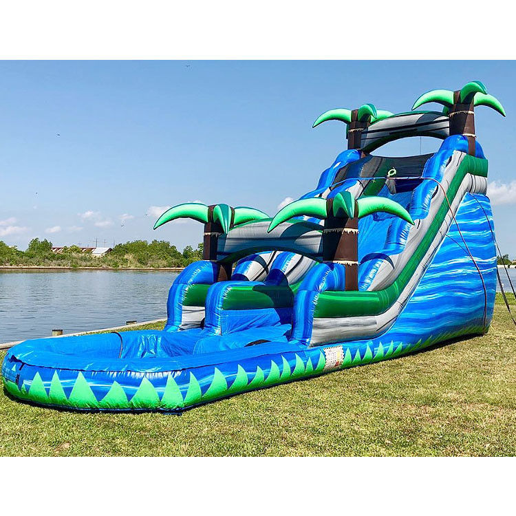 Deslizamiento de agua inflable con piscina Deslizamiento de agua gigante para adultos castillos de guardaespaldas para niños