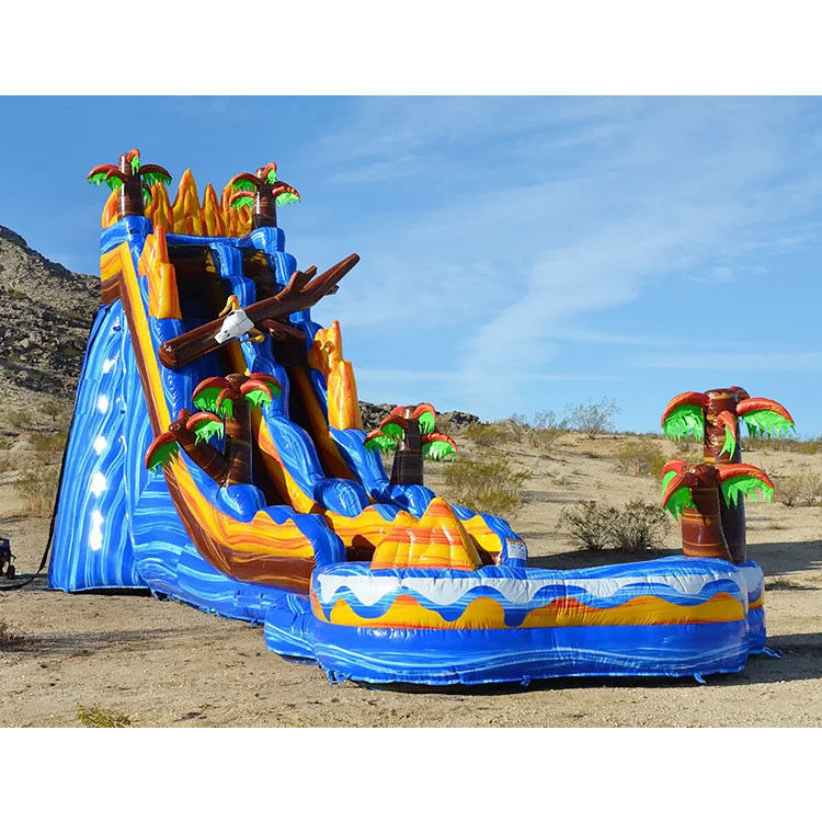 Tarpaulin gigante toboganes inflables y toboganes de agua para la fiesta de los niños 0.55mm PVC