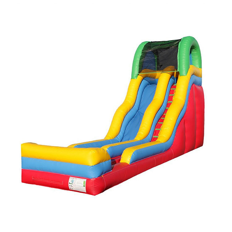Deslizamiento seco comercial de 18 pies deslizamiento de agua inflable húmedo para alquilar fiesta deslizamiento rojo amarillo