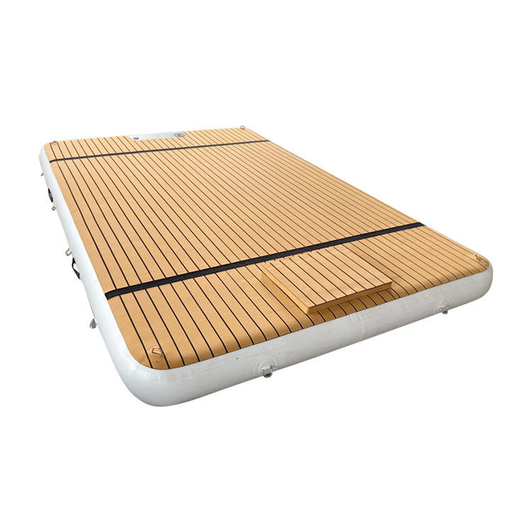 Plataforma flotante inflable Isla de agua Jet Ski Dock Mat de forma C Dock flotante para lago