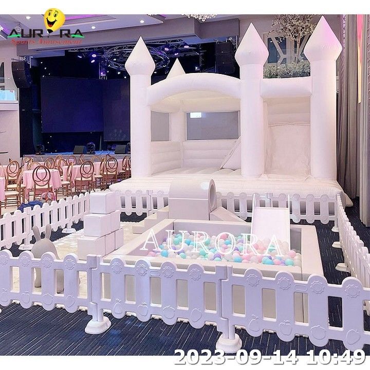 Equipo de juegos blandos de color blanco rosa para bebés en interiores, montañismo, juegos blandos, juegos blandos