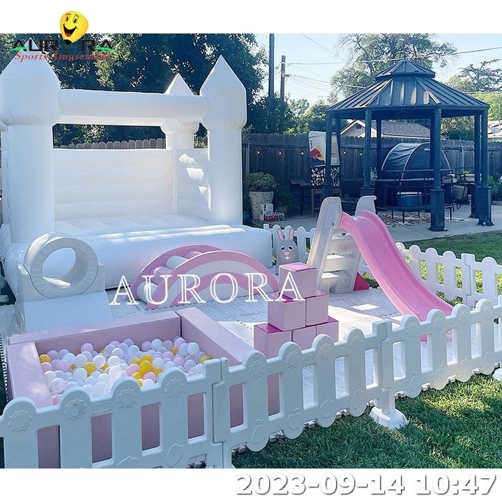 Equipo de juegos blandos de color blanco rosa para bebés en interiores, montañismo, juegos blandos, juegos blandos
