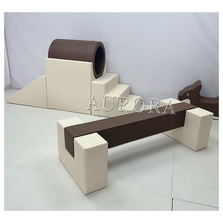 Fábrica de juegos suaves Parque de juegos de café Equipo de color beige Juego suave en interiores Fosa de pelota redonda