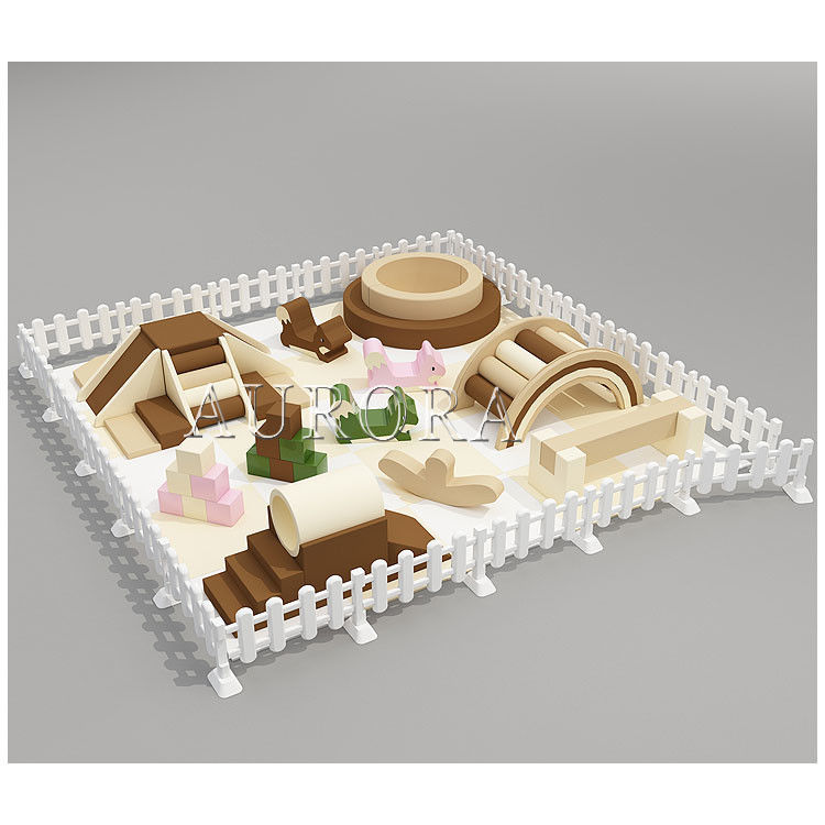 Fábrica de juegos suaves Parque de juegos de café Equipo de color beige Juego suave en interiores Fosa de pelota redonda