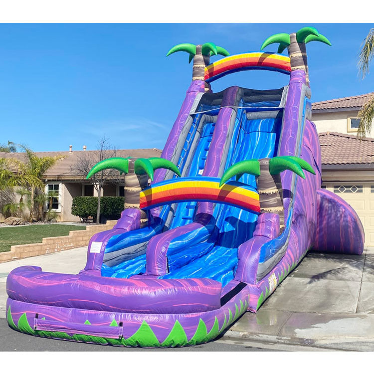 Deslizamiento de agua gigante inflable para fiestas al aire libre Bounce House Deslizamiento de agua azul