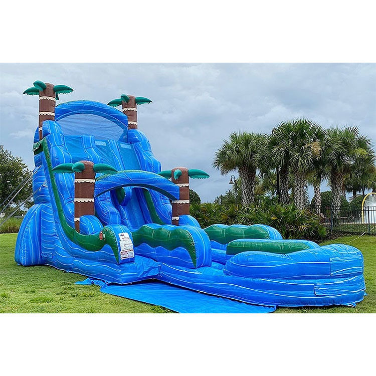 Deslizamiento de agua gigante inflable para fiestas al aire libre Bounce House Deslizamiento de agua azul