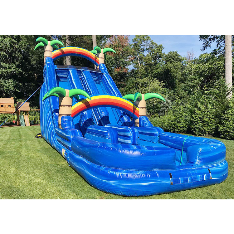 Deslizamiento de agua gigante inflable para fiestas al aire libre Bounce House Deslizamiento de agua azul
