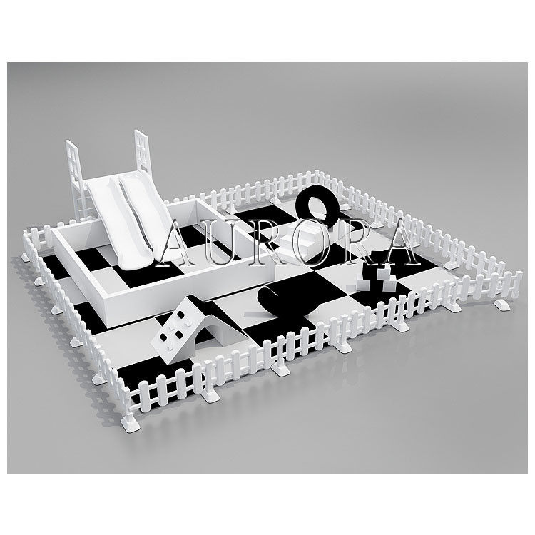Equipo de juegos suaves con doble diapositivas Set de niños en blanco y negro para alquiler